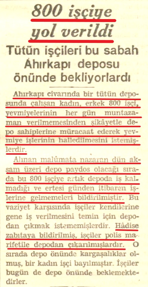 'İşçi dostu' CHP'nin tarihinden ibretlik manzaralar! Alın terlerinin karşılığı yevmiyelerini isteyen işçiler fabrikadan kovulmuş! Hem de polis marifetiyle! 7 Kasım 1936 Akşam