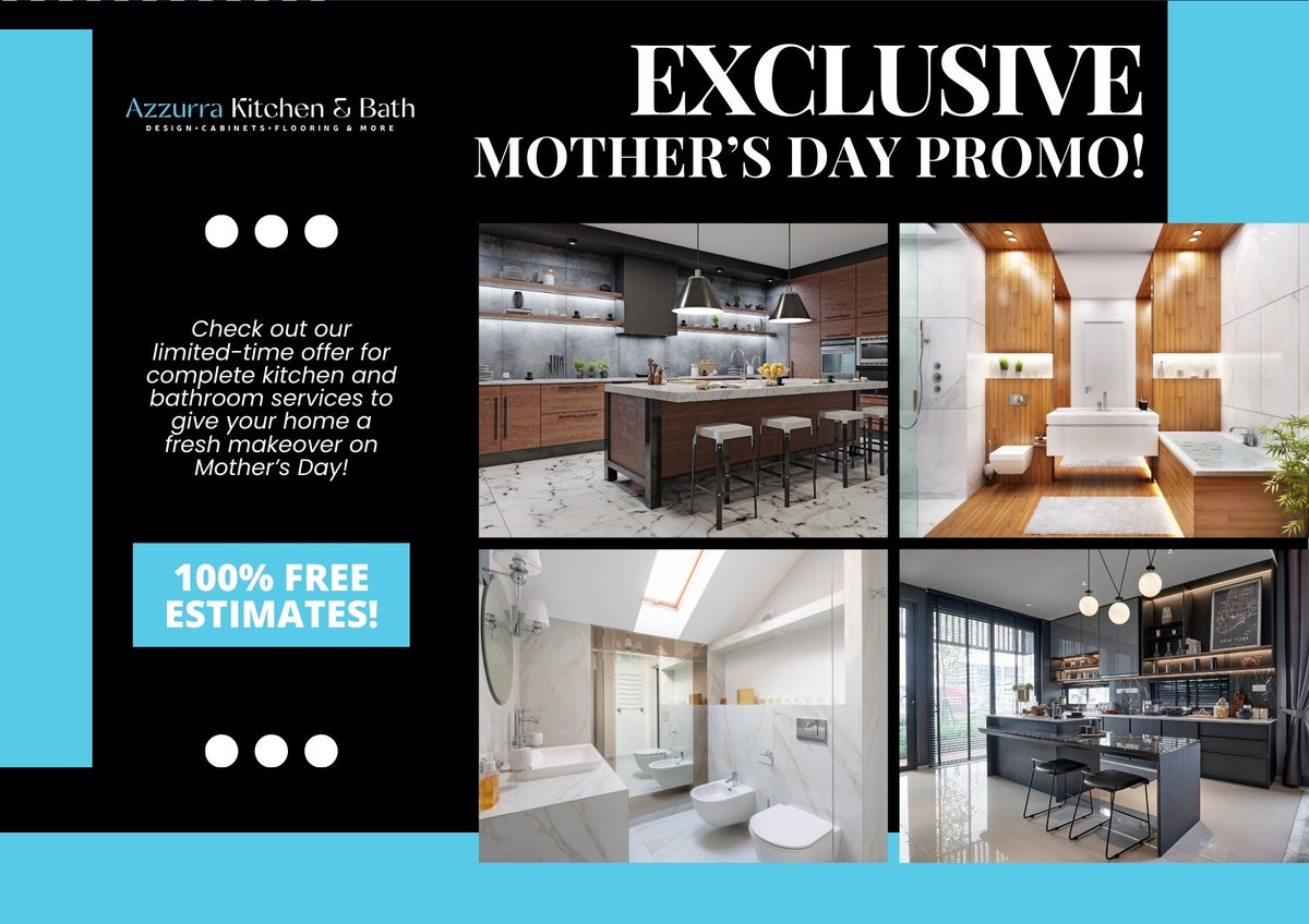 🌺✨Enhance both Mom's living environment and her happiness with our Mother’s Day exclusive offer at Azzurra Kitchen and Bath in Medford! Get free estimates for complete kitchen and bathroom project at azzurrakitchens.com today!

#ElevateMom #DreamKitchen #AzzurraKitchen