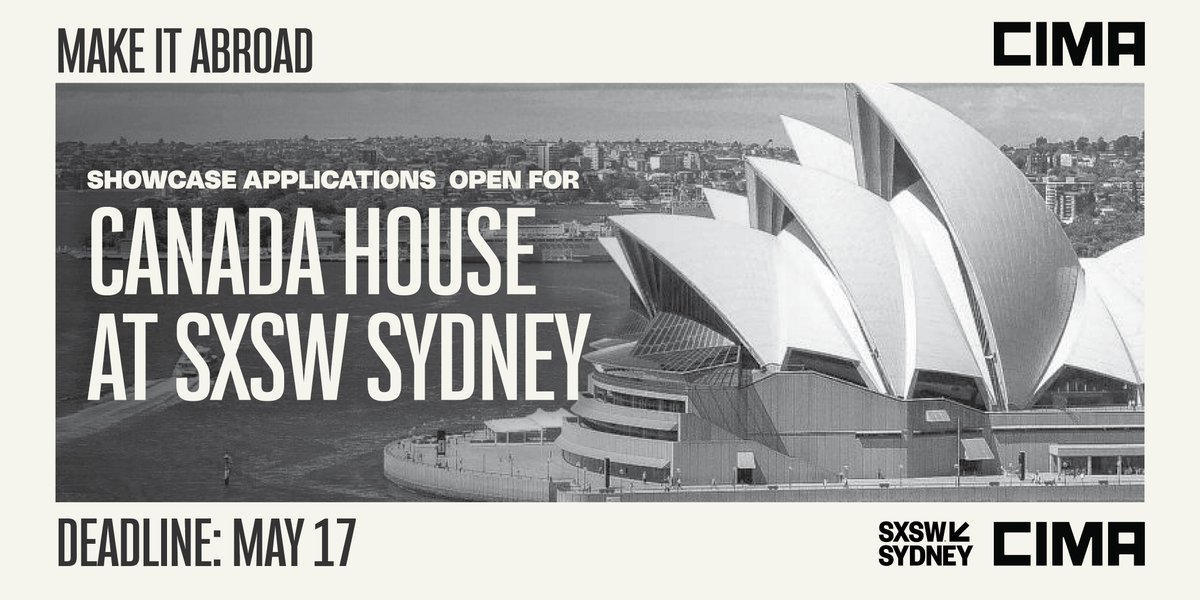 DEADLINE EXTENSION! 📣 Applications for CIMA's Trade Mission to Australia & @sxswsydney will now be accepted until May 17. Get all the details below 👇 cimamusic.ca/news/recent-ne…