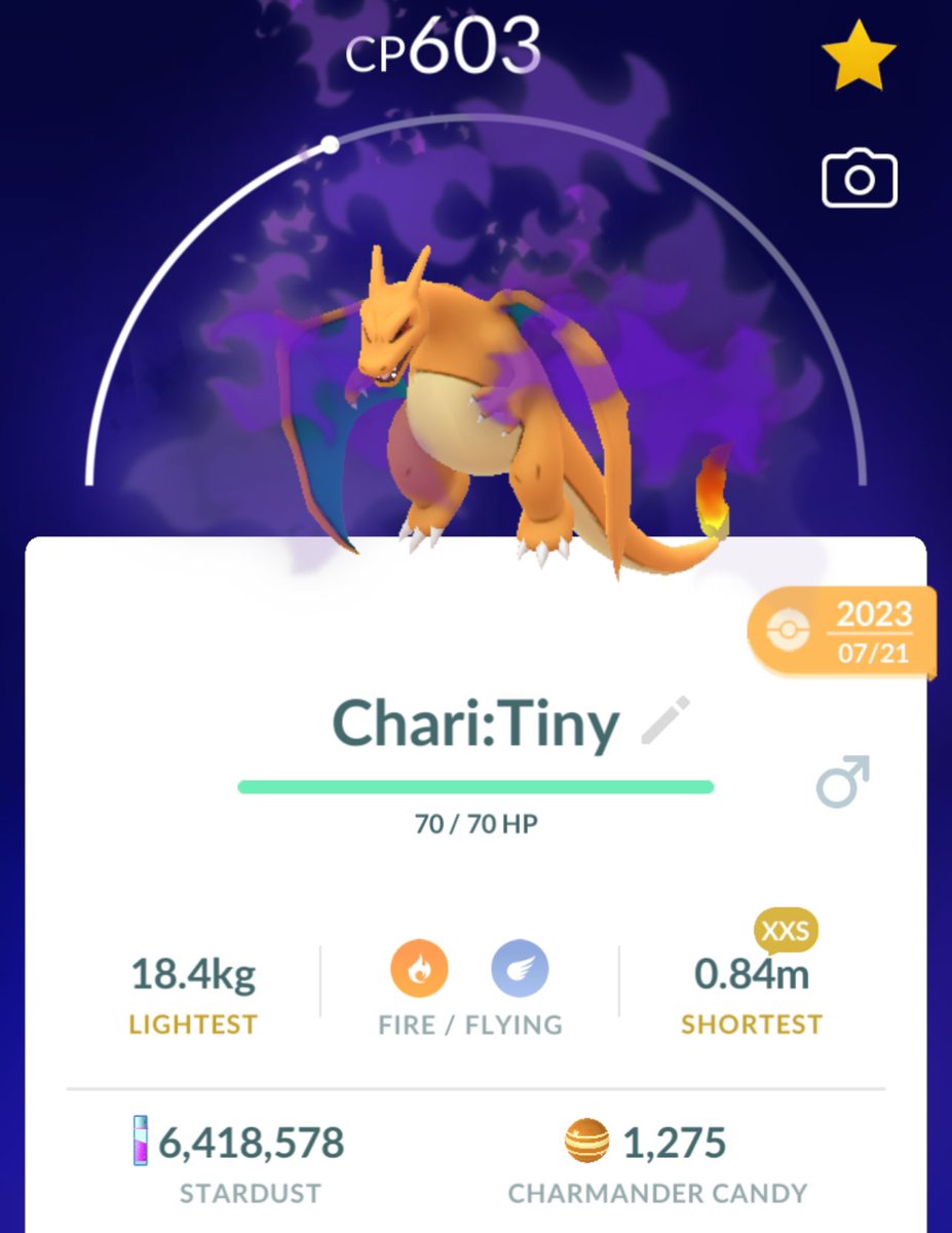 IsThatAShiny's tweet photo. @osukapain No rare shadow costumes, but I have small shadow zard. https://t.co/bASeQai9y8