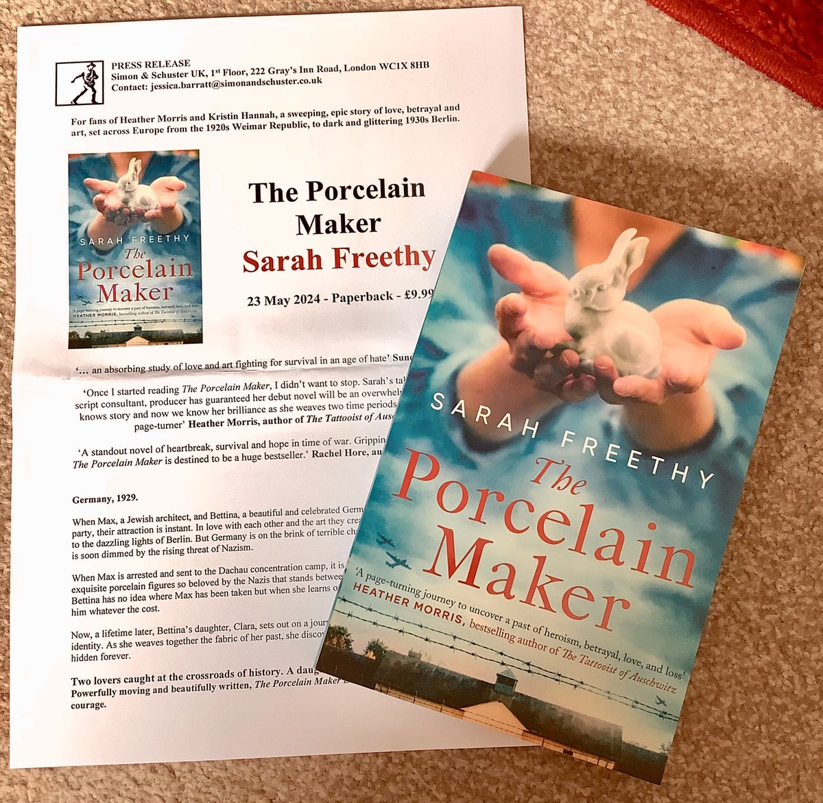 📮📮BOOK POST📮📮 Thank you @simonschusterUK for this gorgeous copy of #ThePorcelainMaker by #SarahFreethy ahead of the @RandomTTours later this month. It’s sounds like a fabulous read Published 23rd May 2024