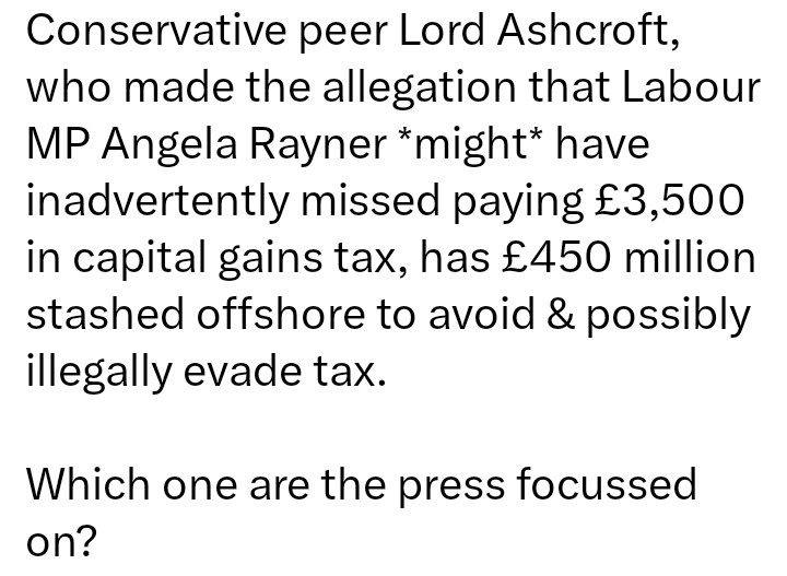 Seems that @LordAshcroft wanted everyone looking at Angela Rayner, and not him.