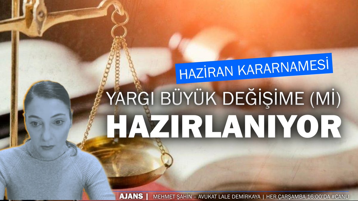 Yargı büyük değişime (mi) hazırlanıyor! Haziran Kararnamesi ne getirecek? @takionster ve Av. Lale Demirkaya @OrionEmpress ile #Ajans #CanlıYayın youtube.com/live/kozoxD6fT…