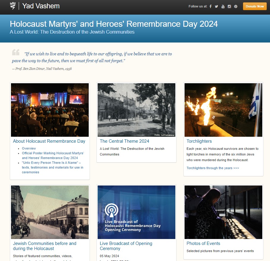 Are you looking for resources to mark #YomHashoah ?

Visit our mini-site dedicated to #Holocaust Remembrance Day 2024 : bit.ly/4aZCWtq