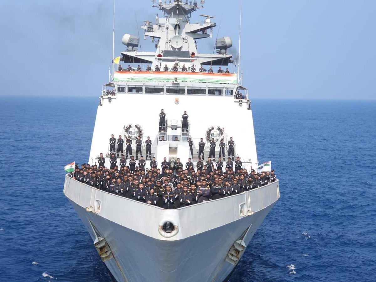 #INSShivalik, first of the P-17 indigenous stealth frigate ship celebrated her 14th anniversary on 29 Apr 2024. 

The ship is part of the #TheSunriseFleet and true to her motto “No Limits”, has been at forefront of entire spectrum of operations in service to the nation 🇮🇳.