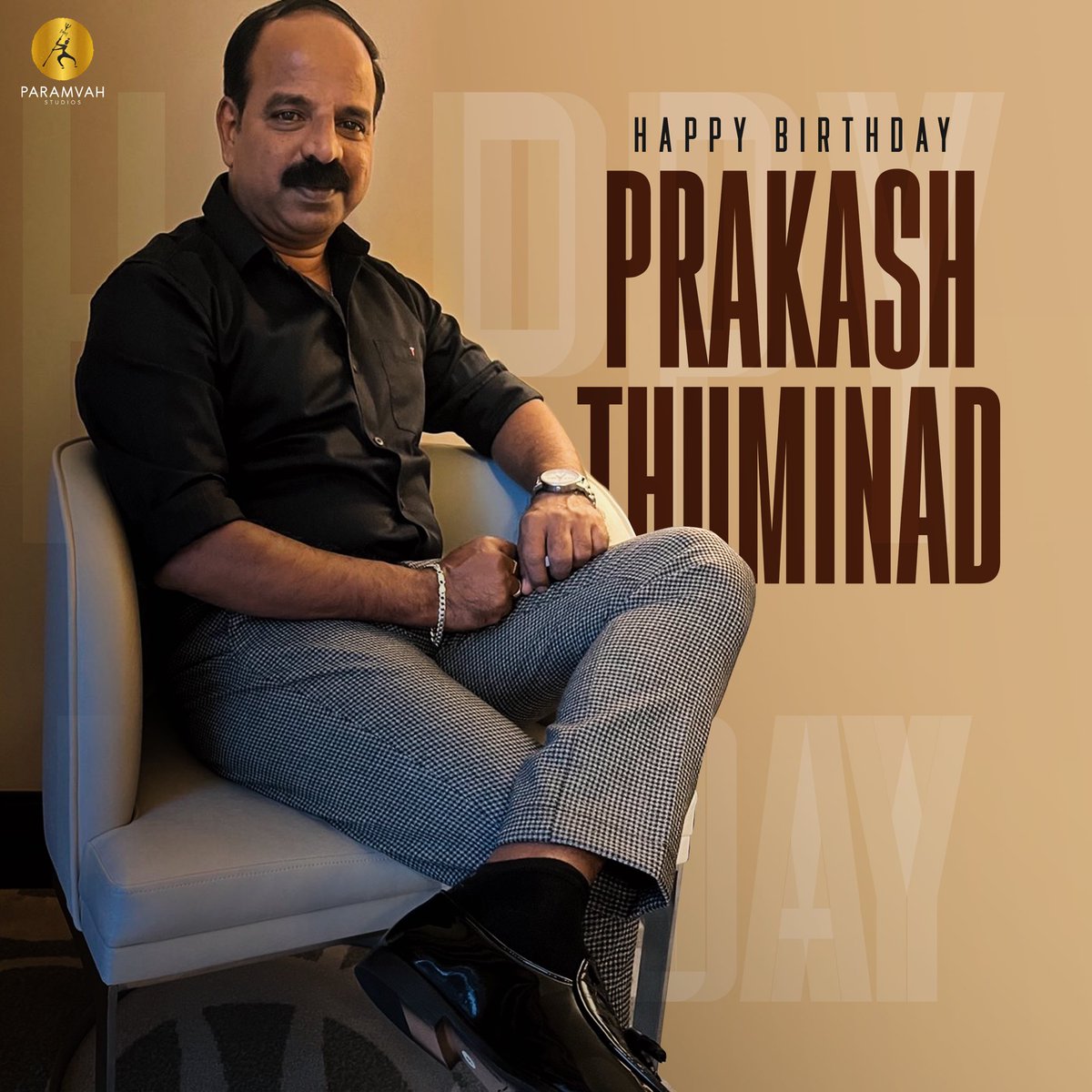 To the man who effortlessly pulls off any character written for him! Happy birthday #PrakashThuminadu. Keep entertaining us, as always 😊 #ParamvahStudios