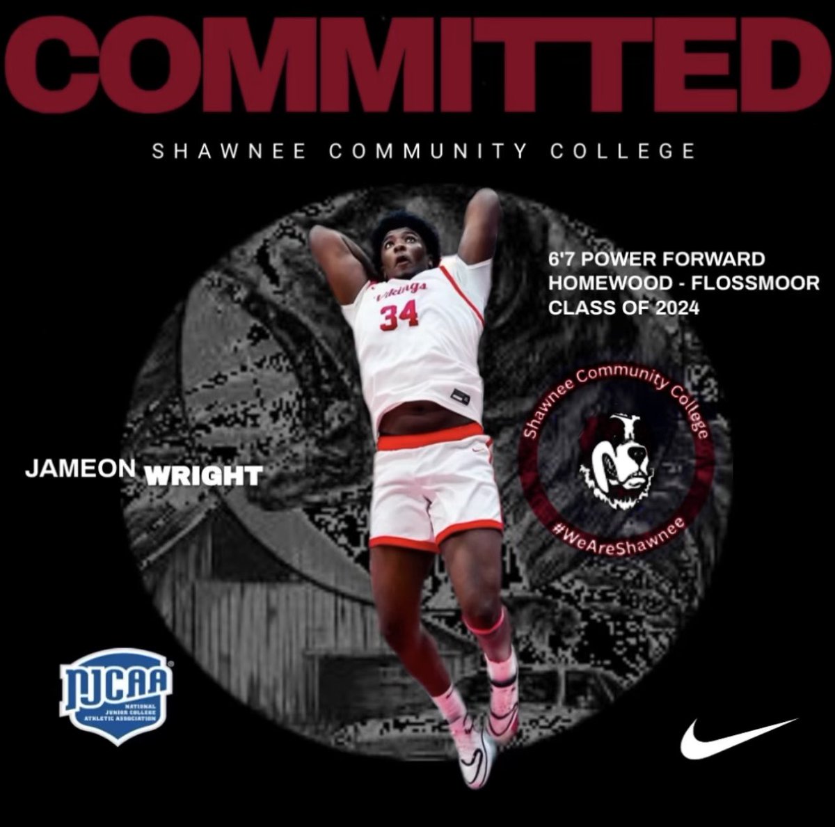 I will first of all like to thank god, my family, the whole Homewood flossmoor basketball staff, Illinois bobcats staff, and friends that was there throughout the whole journey. I will like to announce that I will be committing to Shawnee community college, a division 1 juco.