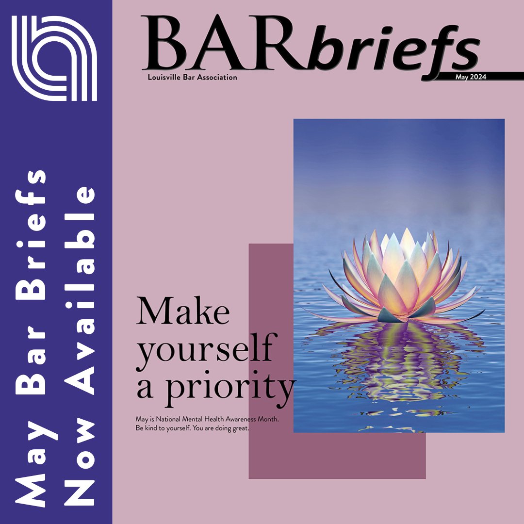 The May issue of Bar Briefs is here!

This month, we shed light on #MentalHealthAwarenessMonth. Plus, get insights on the Corporate Transparency Act, Federal Civil Litigation in Kentucky and hear from the Business Court Judges.

Read the latest issue now: bit.ly/3UKJiVU