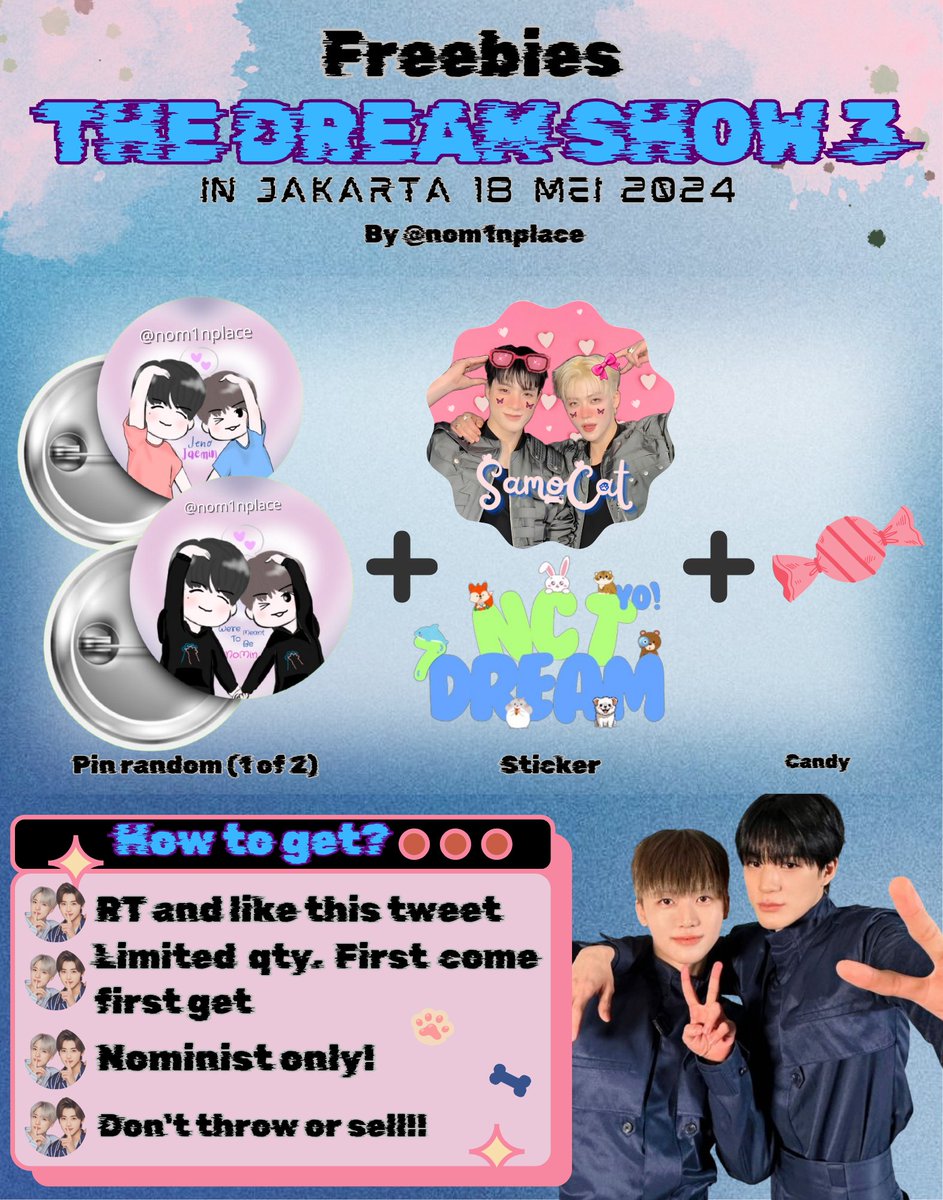 ✿rt & like are appreciated!!✿

❥ FREEBIES TDS 3 JAKARTA ❥
    For nominist ૮.◜◡◝ა
    by: @nom1nplace

📍 : GBK Main Stadium
⏰ : TBA 

see you soon guys!!(✯ᴗ✯)
#THEDREAMSHOW3_IN_JAKARTA