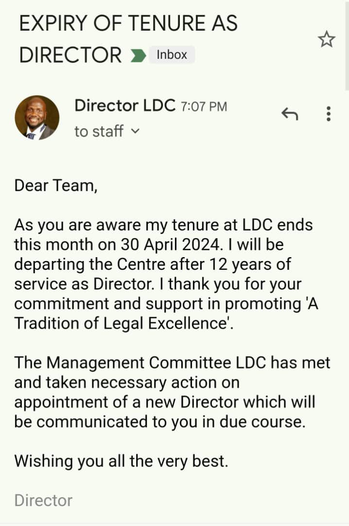 A new dawn at LDC begins today. The man that presided over a system that not only killed careers but also some lives, shattered dreams of many with students marks being exchanged for money or sex or both, appointed & promoted at will without any due process (recent appointments…