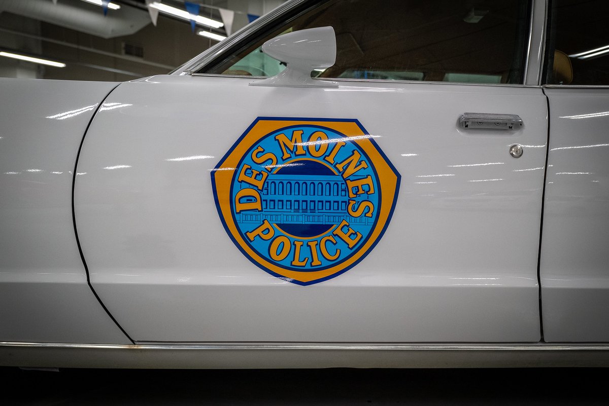 At an event last night for the @CentralCampusDM automotive technology program, examples of student projects were on display. One star of the show was this restoration of a 1978 @DMPolice squad car.