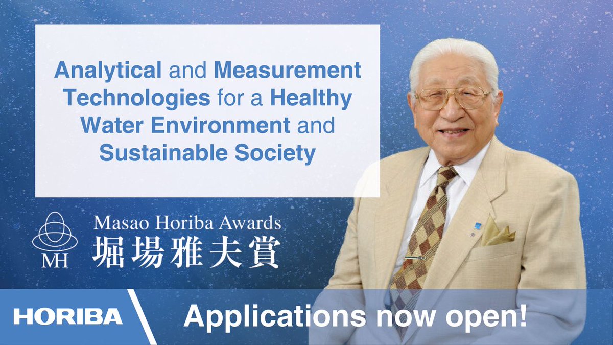 Reminder! Applications for the #𝐌𝐚𝐬𝐚𝐨𝐇𝐨𝐫𝐢𝐛𝐚𝐀𝐰𝐚𝐫𝐝𝐬 are still being accepted for researchers or engineers working on the development of new methods & instruments in #waterquality sensing technologies & #watertreatment. Deadline 10th May: horiba.link/nn1