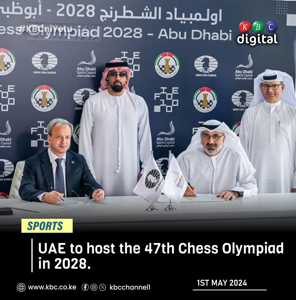 UAE to host the 47th Chess Olympiad in 2028.
#KBCniYetu ^RO