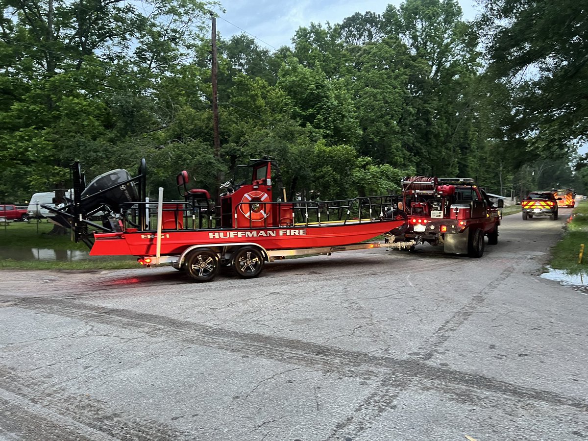 NEW: Multiple high water rescues have already taken place in the Idlewild neighborhood along the San Jacinto River

The Huffman Fire Chief tells us they’ve rescued 8 people and 23 dogs, with more expected later today as some are still refusing to leave #txwx