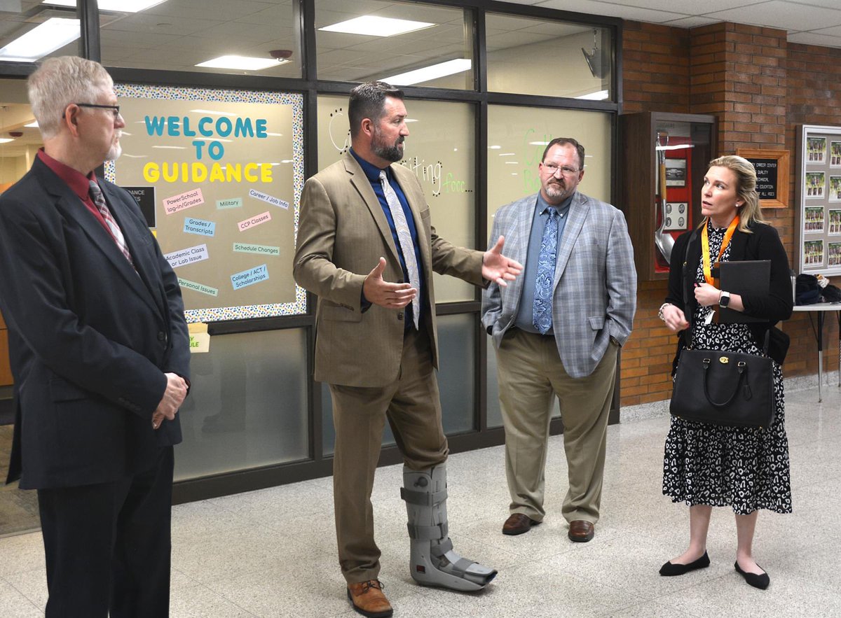 FCCC was delighted to host Dee Smith, Executive Director of the Ohio Association of Career & Technical Education, for a campus tour and discussions with Superintendent Jeff Slattery and administrators regarding the Career Center's building expansion and CTE programs.
