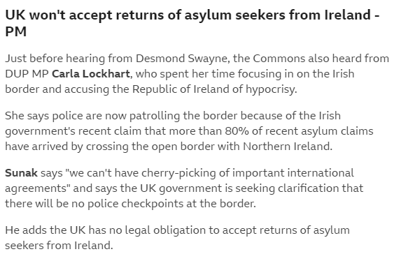 Worth saying, given that the PM conspicuously didn't, that the PSNI and UK immigration officials have broadly comparable powers to Gardaí under Schedule 3 of the Counter-Terrorism and Border Security Act 2019. They enforce the same sort of checks as are being employed in Ireland: