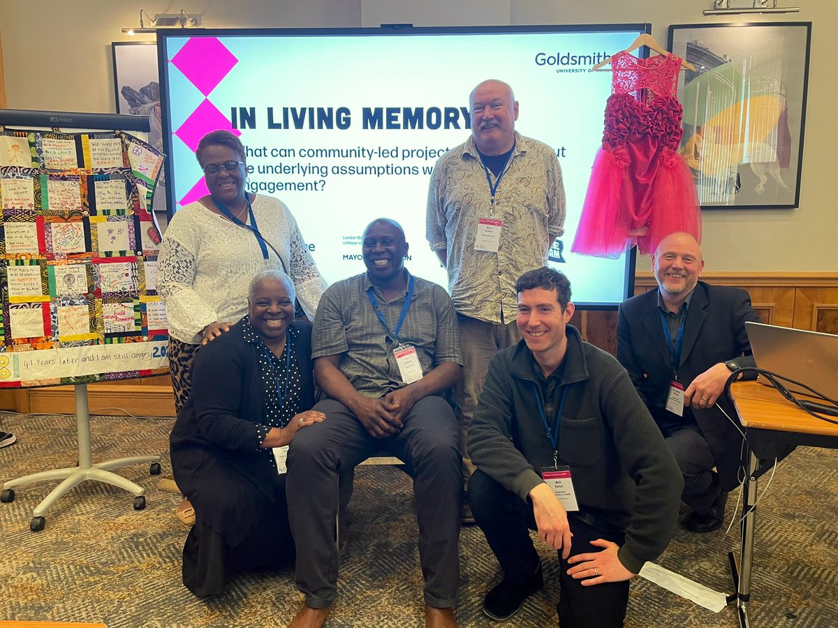 So great to take the Goldsmiths In Living Memory project to @NCCPE #engage2024. Still drawing legacy and outputs from this community-led cultural/ research project which originated during Lewisham Borough of Culture… I even engineered a cheesy team photo! @JpaPrice @willcenci