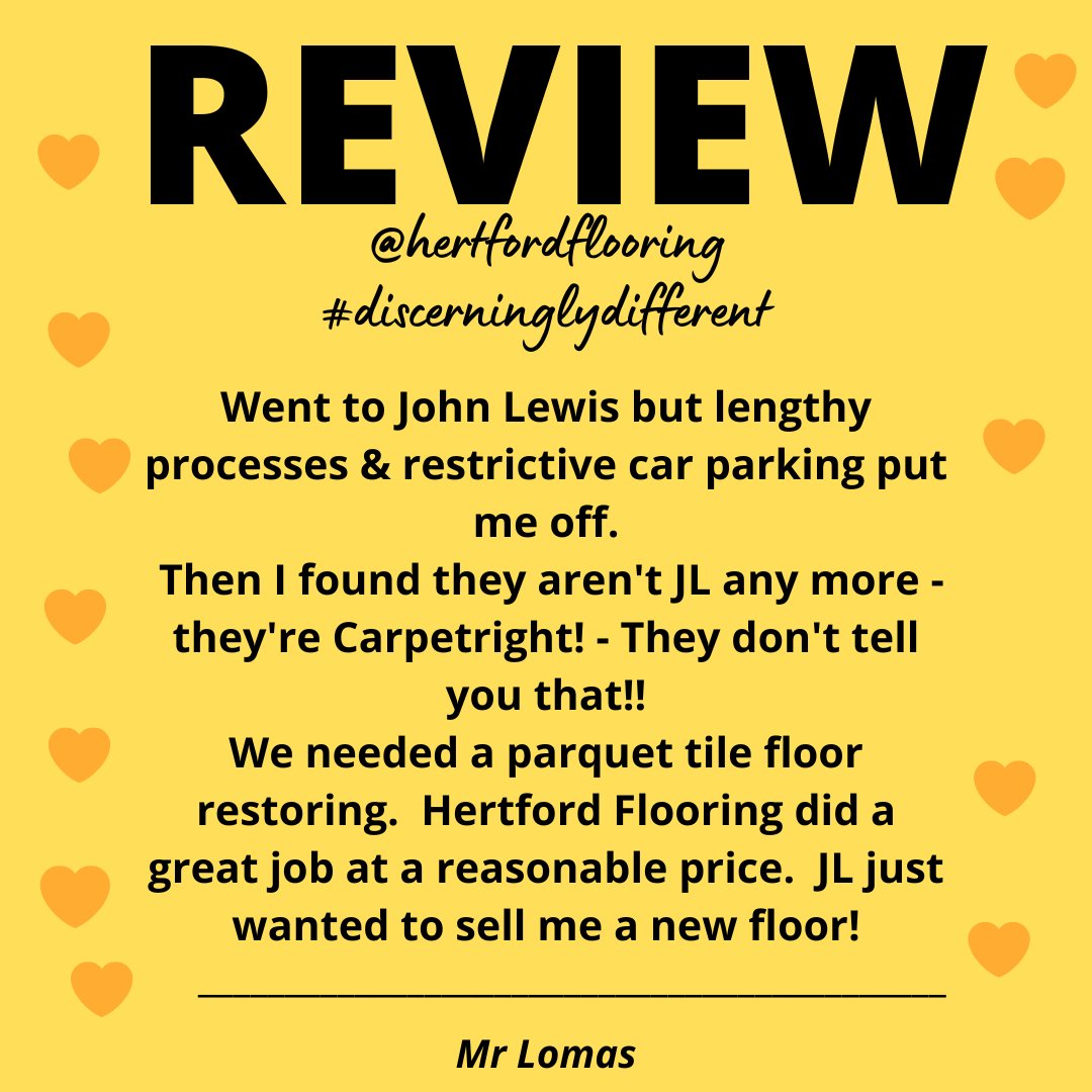 We are delighted to have been able to help out Mr & Mrs Lomas...They were such a lovely couple & great customers🤗
Thank you for the review Mr Lomas 🙏
🏠🧡🏠🧡🏠🧡🏠
#customersatisfaction #positivefeedback #review #flooringexperts #hertfordflooring #CustomerService #customers