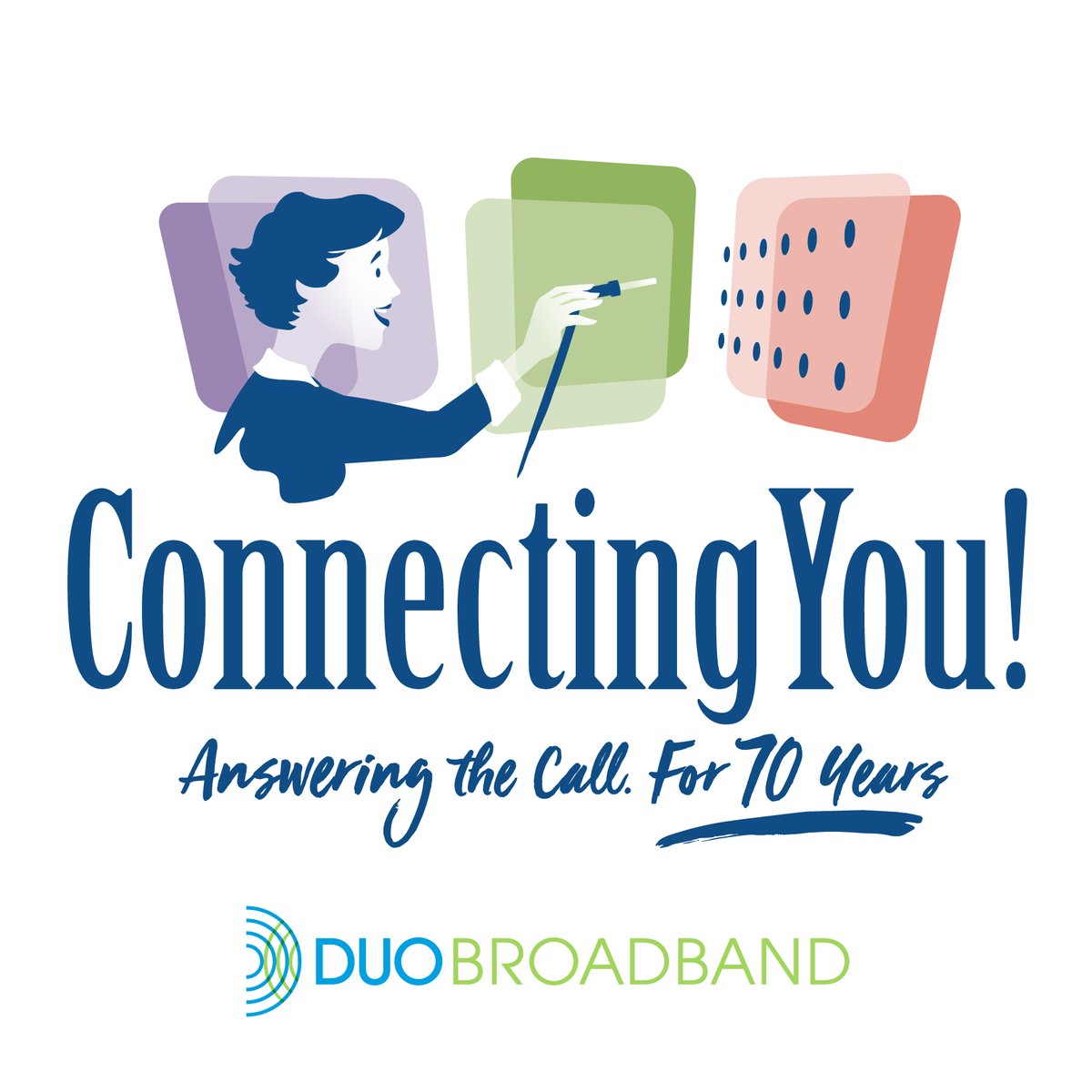 𝗖𝗘𝗟𝗘𝗕𝗥𝗔𝗧𝗜𝗢𝗡 𝗧𝗜𝗠𝗘!
This month begins our 2024 celebration as DUO Broadband marks 70 years of serving our community. Watch for special events and promotions! Learn more about our of history at DUOBroadband.com/history.
#70years #70thAnniversary #ConnectingGenerations