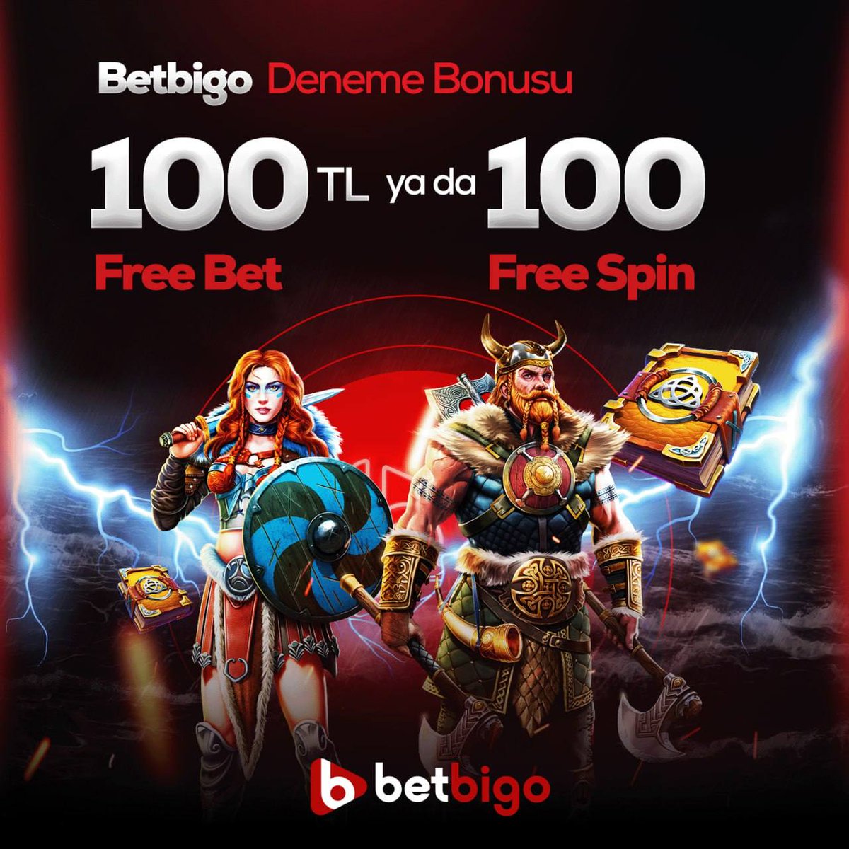 DENEYİN, FARKI HİSSEDİN! Betbigo'nun kazandıran dünyasında yerinizi alın, 🎁100₺ Freebet ya da 100 Freespin seçenekli Deneme Bonusu ile kazanmaya anında başlayın! 🎉Yüksek oranlar, kazandıran slot ve canlı casino oyunları, hızlı çekim garantisi ve daha fazlası Betbigo'da!