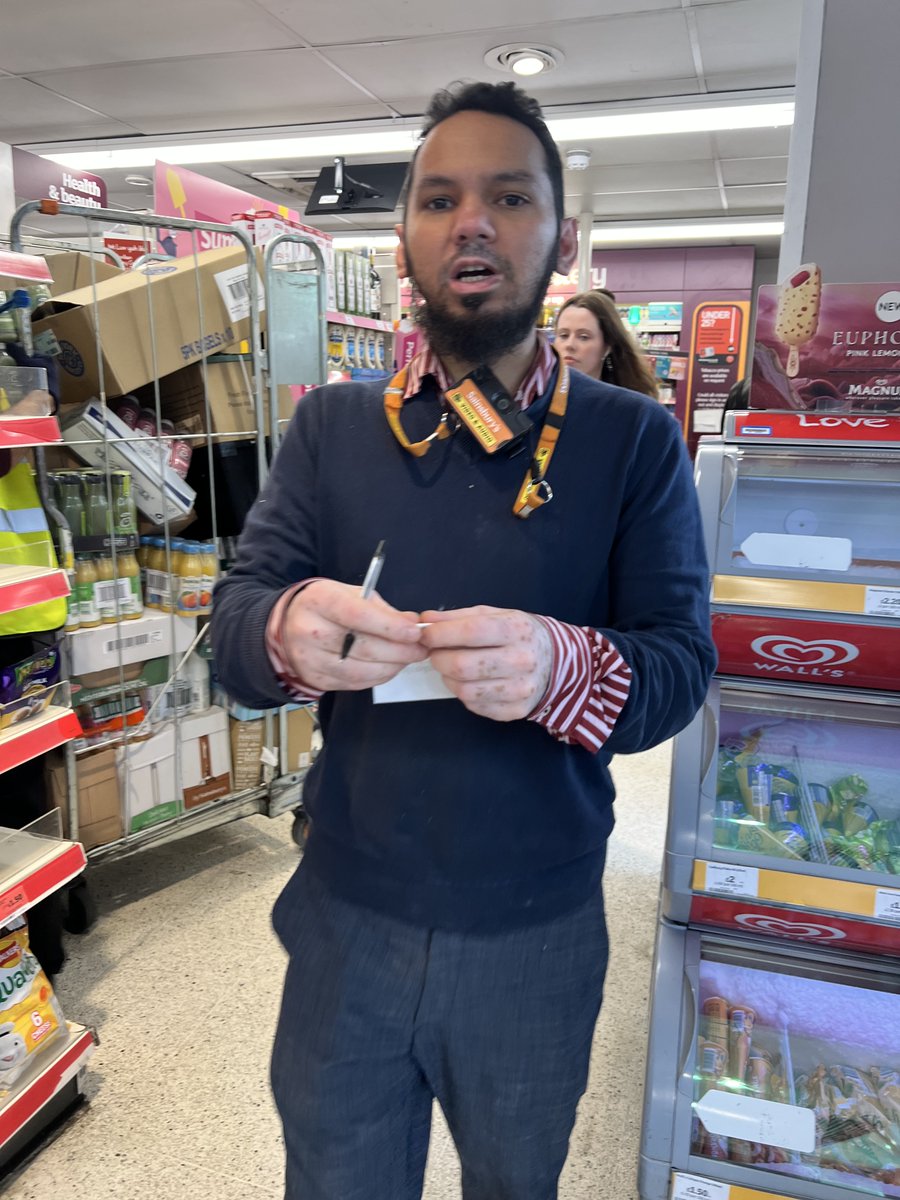 Happy to speak to head office. I WILL have him removed from my local branch. Nasty nasty little man. @sainsburyarch @sainsburys no name badge. called the police because I made a complaint! Thats how @sainsburys is.