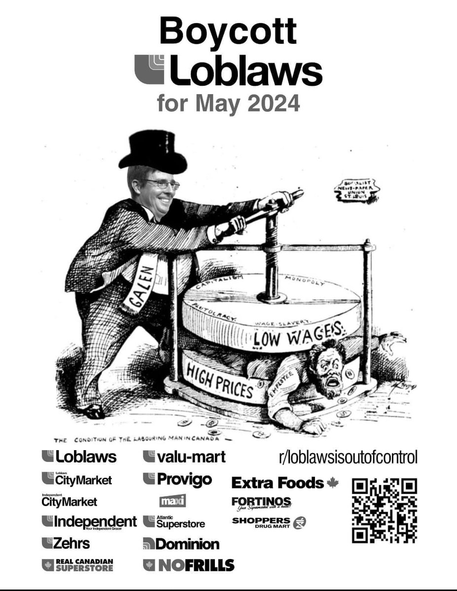 I think it would be wise to show them the power of collective will. #boycott #BoycottLoblaws #community #latestagecapitalism #Loblaws #loblawsisoutofcontrol