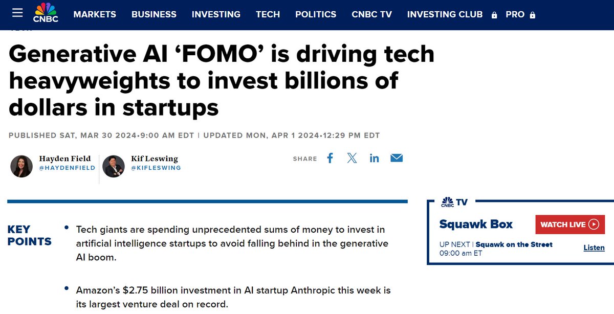 CrusaderStocks's tweet photo. $CBDW Generative AI ‘FOMO’ is driving tech heavyweights to invest billions of dollars in startups #chatcbdw #ai #1606corp #investing #otc #capitalmarkets #stockinvesting Greg Lambrecht @CBDWInc #ISO #chatIR https://t.co/sx2LLKS8y0 https://t.co/etZoSlI915