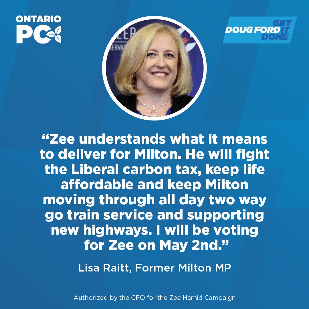 Lisa Raitt has long been a champion for #Milton. Pleased to have her advice and support as we keep Milton Moving! #VoteZee