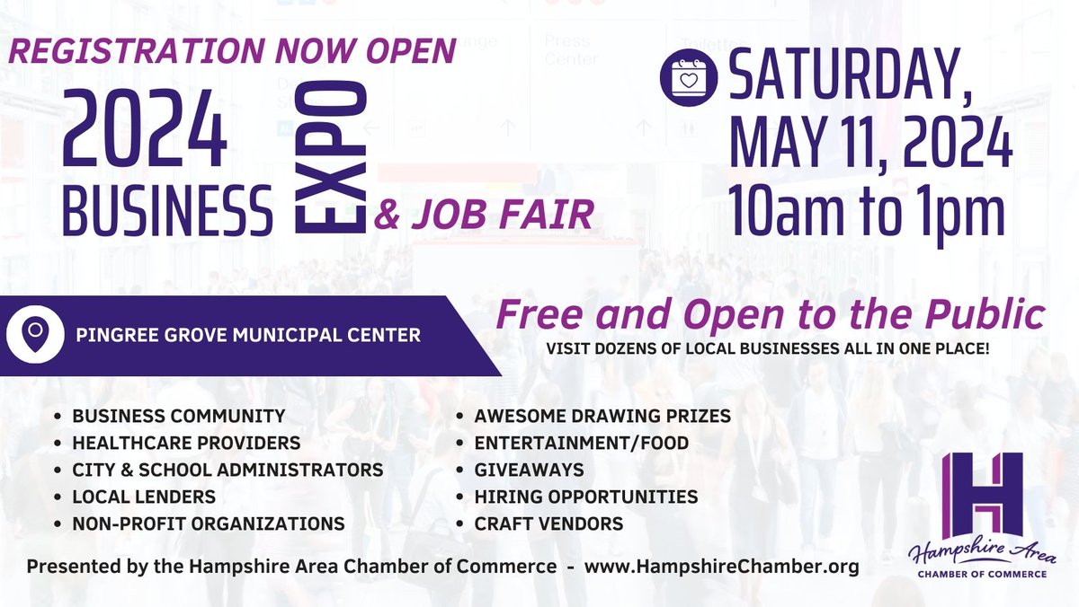 Come check us out at the Pingree Grove Business Expo on May 11th! There will be food, vendors, and giveaways. Join us and support local businesses! st8.fm/3UFKegk 

#GoodNeighbor #PingreeGroveIL #LocalCommunity #SupportLocal #SmallBusinesses