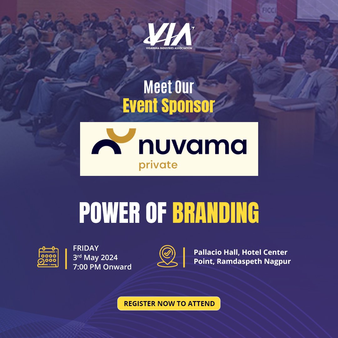 Proud to introduce Nuvama Private as sponsor of our 'Power of Branding' event on May 3rd at Pallacio Hall, Hotel Center Point, Nagpur. Limited availability—secure your seat now! Engage with industry leaders. 
Register: forms.gle/xnhLmESF3LnC6g…
.
.
#SME #branding #businessplanning