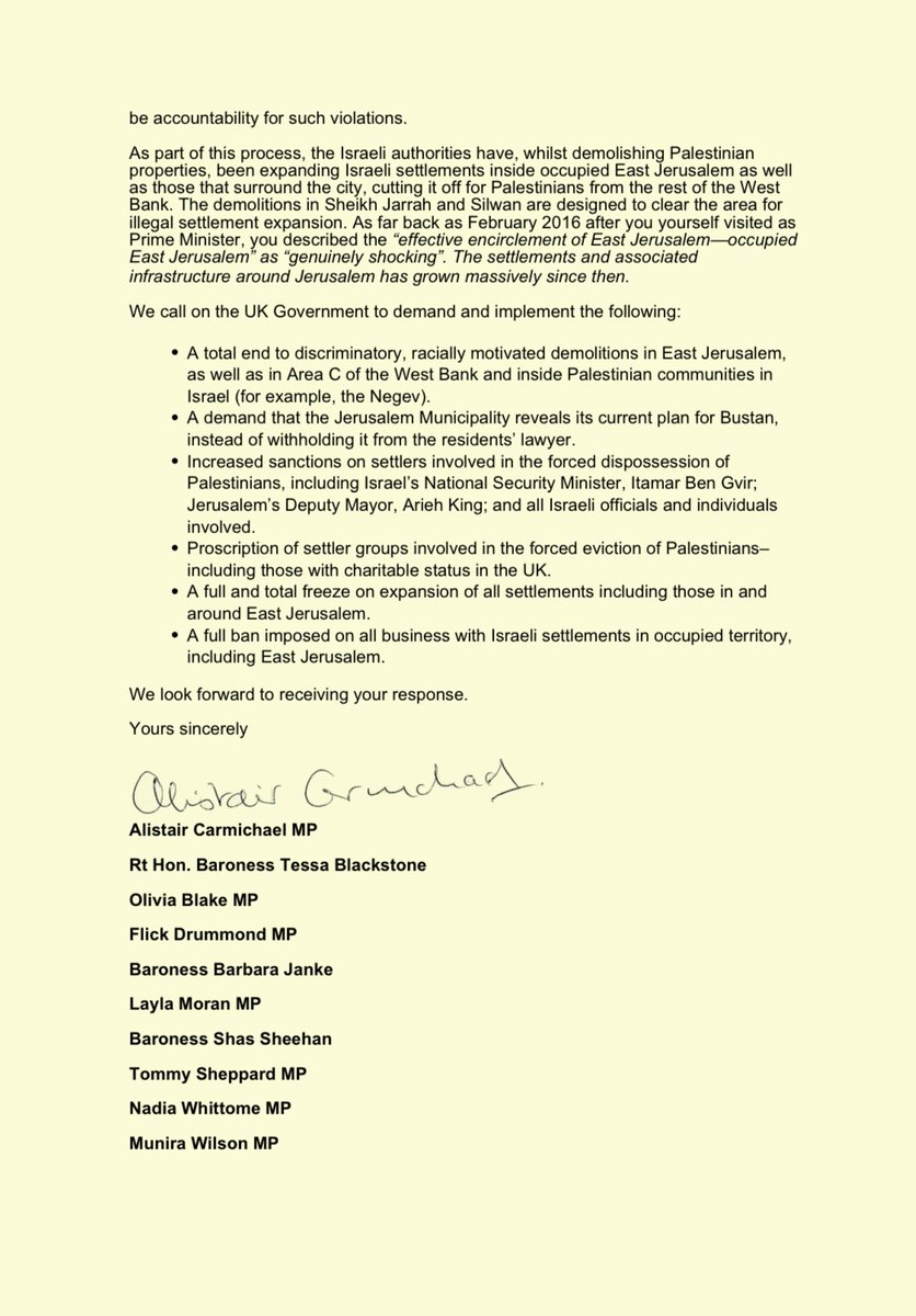 UK parliamentarians demand government takes action against the forcible evictions of Palestinians, & demolitions of their homes, in letter to @David_Cameron. All visited Silwan & Sheikh Jarrah in occupied East Jerusalem on @Caabu delegations. caabu.org/news/news/uk-p…