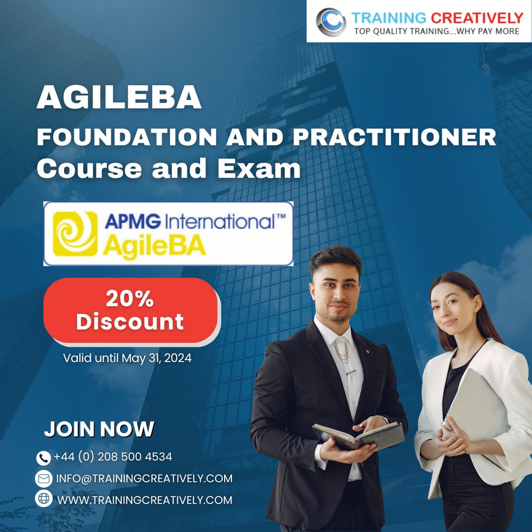 traincreatively's tweet image. 🚀 Elevate your game with AgileBA! 💼 Get 20% OFF the Foundation and Practitioner course + exam TODAY. 📈 Transform value creation for individuals and organizations. Ready to level up? Enroll now! #AgileBA #ValueTransformation