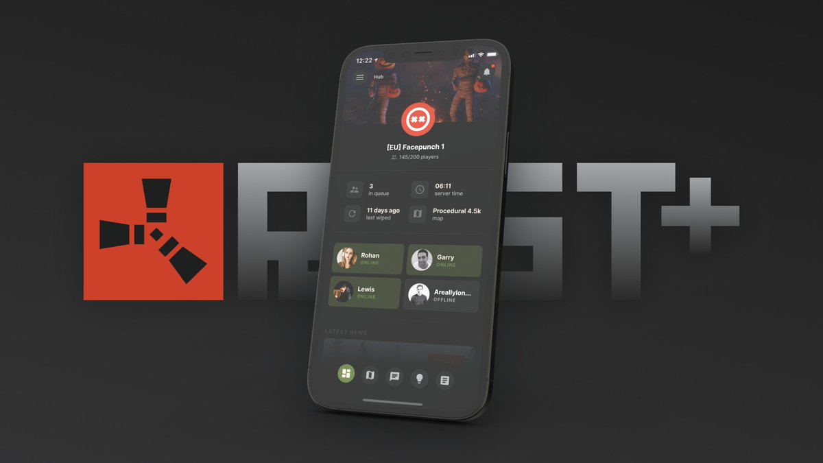 Wipe day tomorrow! Download the official Rust companion app. Track your base status, chat to your clan members and control your base's electricity. rust.facepunch.com/companion/ 📲