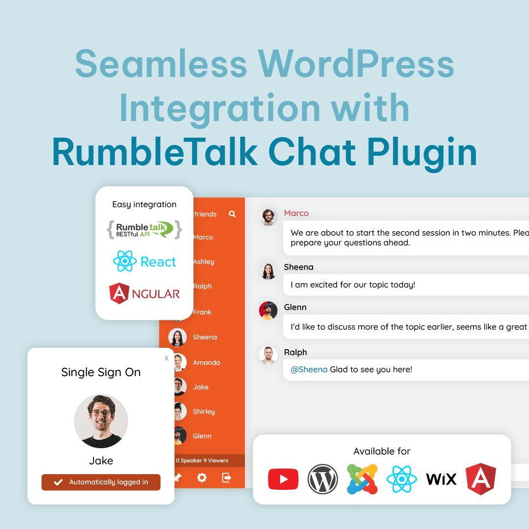 The RumbleTalk chat plugin is integrated with WordPress built-in user management. Both the chat and members use the same userbase and are easily integrated. Normally, the integration takes less than a minute.

buff.ly/3oOH6Ob 

#memberschat #wpplugin #wordpress #wpchat