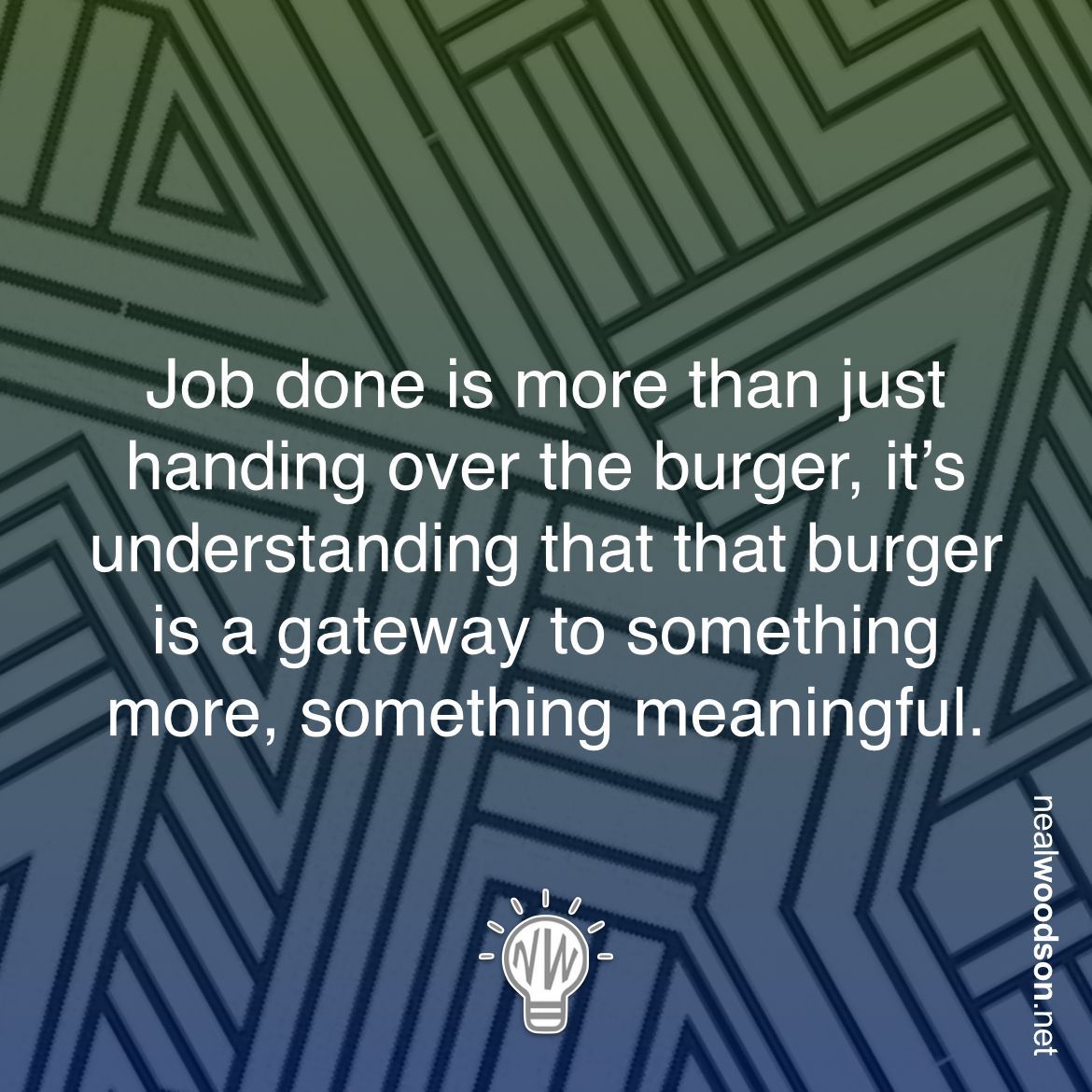 Job done is more than just handing over the burger, it’s understanding that that burger is a gateway to something more, something meaningful.
#hospitality #humanexperience #customerexperience