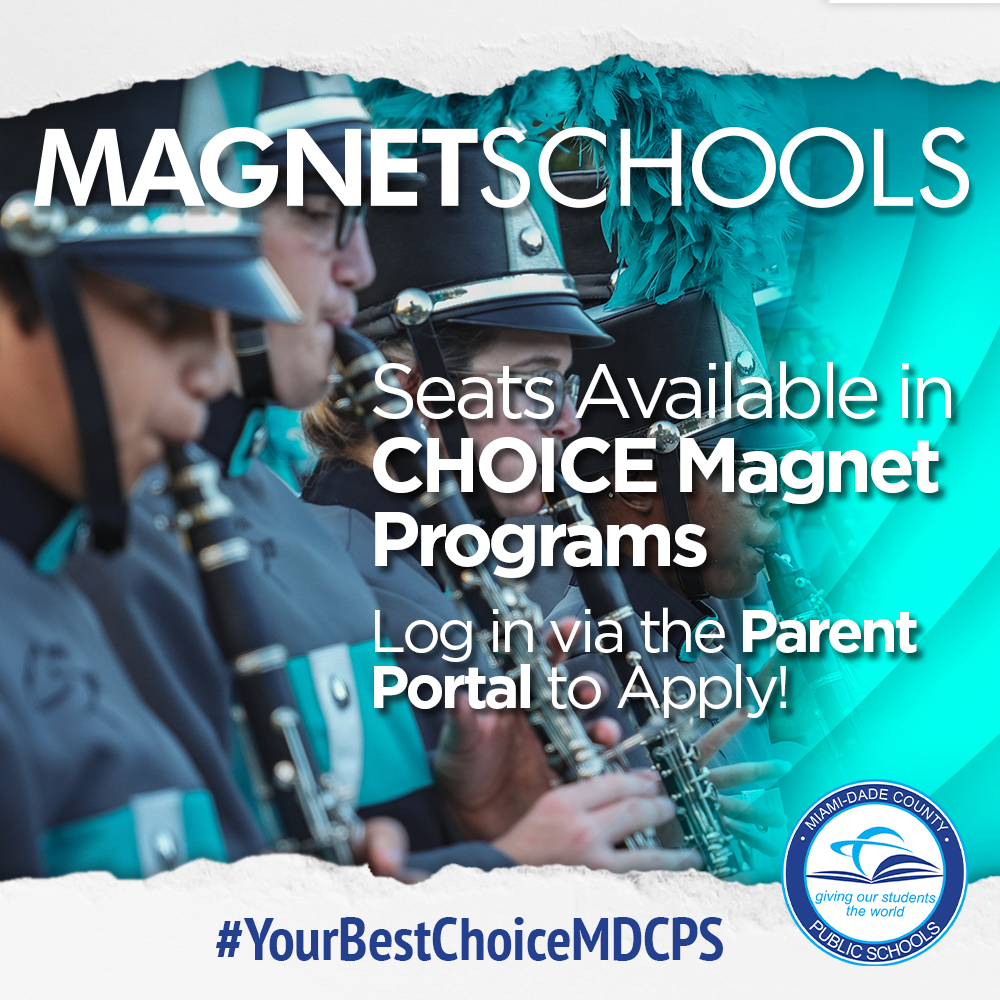 Your second opportunity to apply for select @miamimagnets is here! Seats are filled on a first-come, first-served basis so act fast and submit your applications via the @MDCPS Parent Portal today! #YourBestChoiceMDCPS