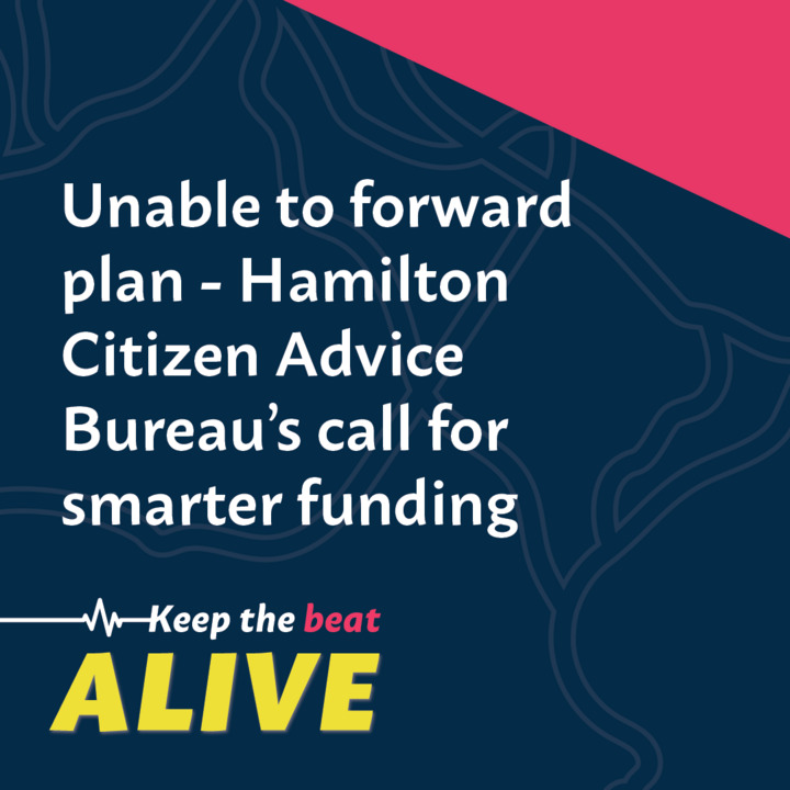 We need smarter funding in the third sector. Organisations like @TheHamiltonCAB have been left unable to forward plan due to not knowing if funding will be renewed in the next financial year. Join the movement and help to Keep The Beat Alive. 🔗 keepthebeatalive.org.uk