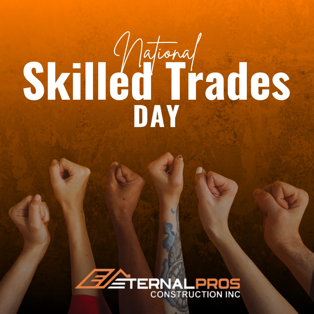 On National Skilled Trades Day, we salute the craftsmen and women who shape our world 🔨 

At Eternal Pros Construction, we're proud to be part of this tradition, delivering quality workmanship and service to our clients 🚧

#SkilledTradesDay #EternalProsConstruction