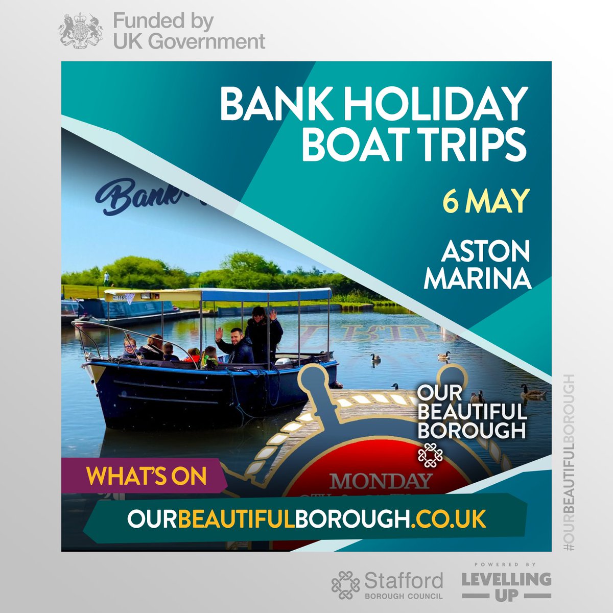 Spend the #EarlyMay #BankHoliday taking in the views at @Aston_Marina on a 10-15 minute boat trip around the marina. Gotta love the tranquil waterways and natural beauty of the Staffordshire countryside! Details: tinyurl.com/47v585wb #DaysOut #FamilyFun #OurBeautifulBorough