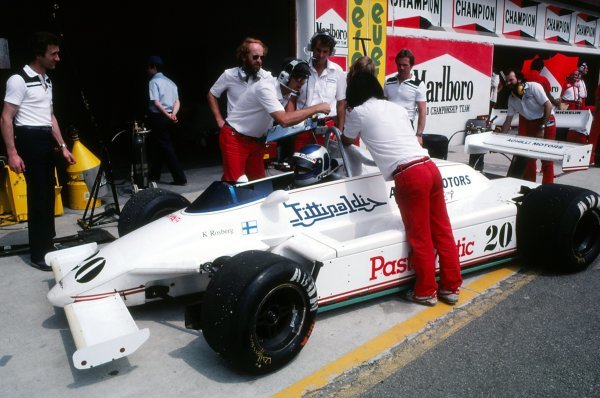 Fittipaldi Automotive were the only team running on Avon tyres. Keke Rosberg did well in finishing 9th fastest (1 min:37.459 sec) in his F8C. 

San Marino Grand Prix, (first qualifying), Imola, 1 May 1981.

📷 David Phipps

#F1