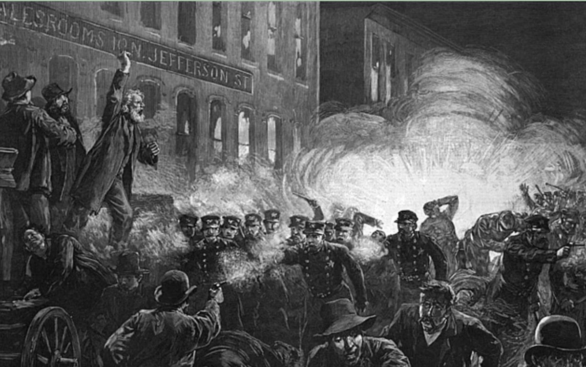 Today, May 1, is International Workers' Day! It commemorates the sentencing to death of eight anarchist workers in Chicago who were framed for throwing a bomb at police who attacked a strike demonstration in May 1886 shop.workingclasshistory.com/products/the-i…