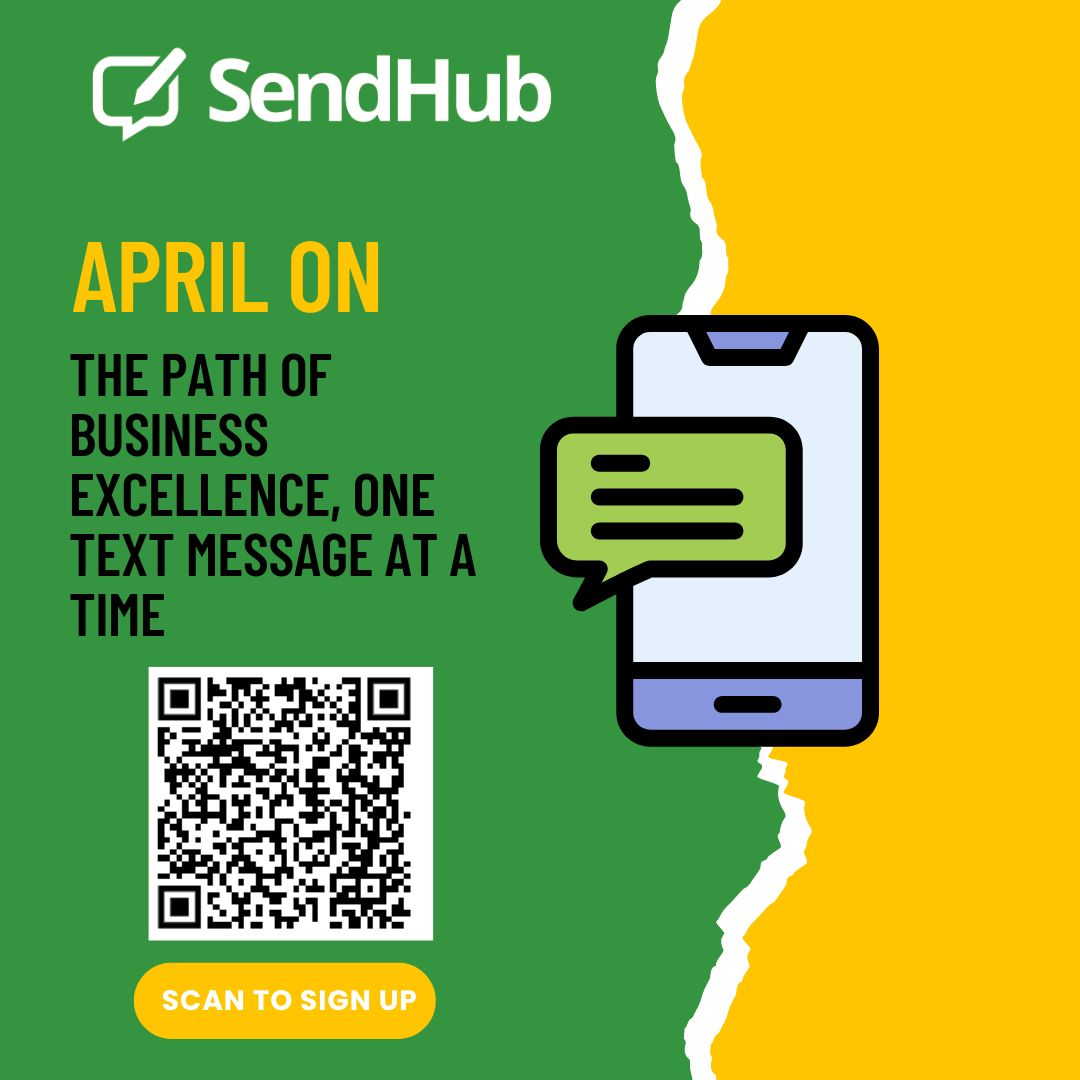 April on the path of business excellence, one text message at a time. 💬 Let's make this April memorable! #SendHub #BusinessApril #SMSuccessStory #SMS #Messaging #B2B #Marketing #DirectSMS #DirectMarketing #Business #AI #BusinessSMS #DigitalSMS #SendHubSMS buff.ly/3vyp0Y4