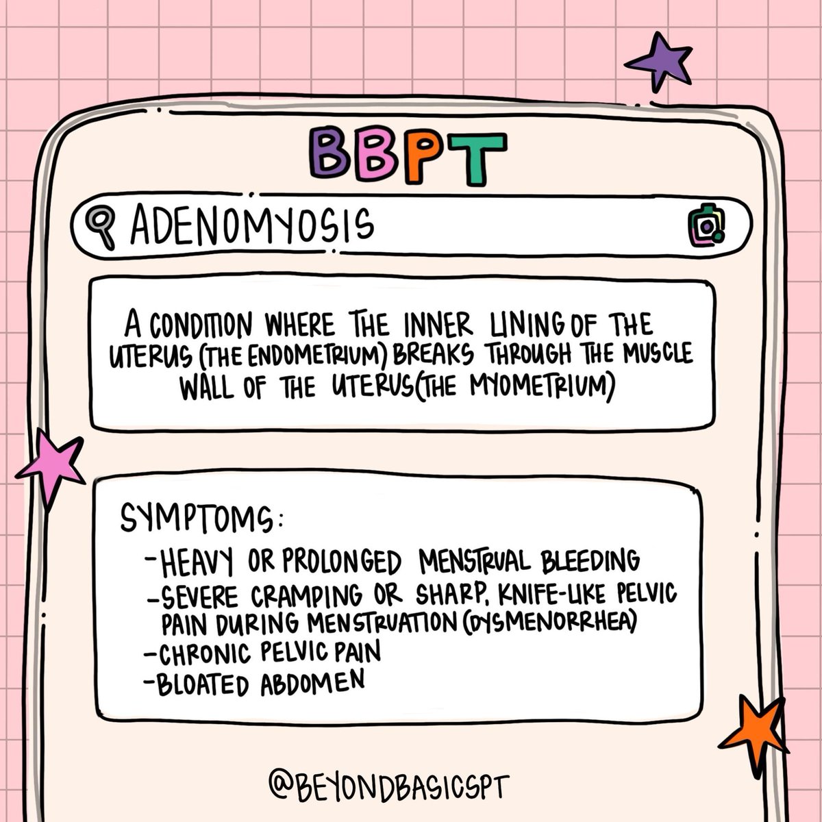 #Adenomyosis ➡️ This occurs when endometrial tissue (which normally lines the uterus) grows into the muscular wall of the uterus. It's like the tissues got confused and ended up in the wrong place! #pelvicpain