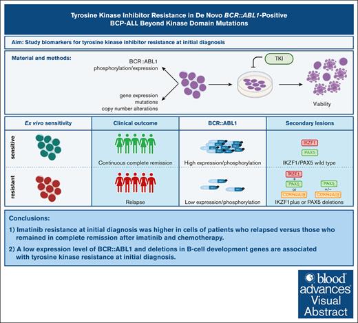 Low levels of BCR::ABL1 and deletions of B-cell development genes including IKZF1 and PAX5 are associated with tyrosine kinase resistance. ow.ly/Ohv650RmsXx #lymphoidneoplasia #clinicaltrialsandobservations