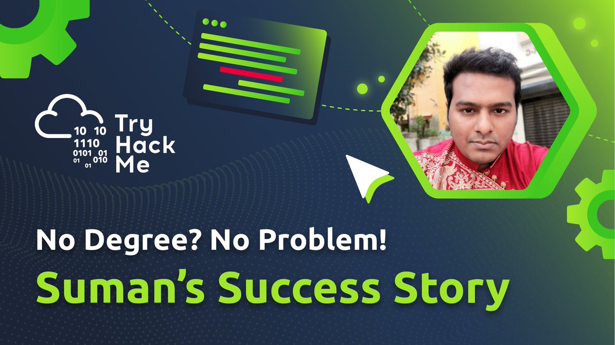 TryHackMe recently interviewed Suman Roy, a dedicated TryHackMe user who just landed a new role as a Software Engineer - Security Research 👏 Click the link below to read! 🔗ow.ly/6tq350RoXim
