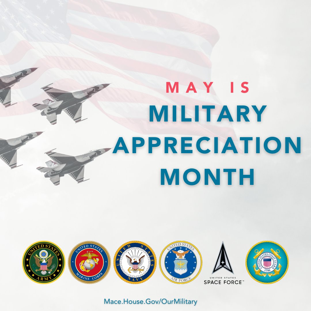 Thank you to our armed services and their families for serving this country with patriotism, bravery and dedication. Happy Military Appreciation Month! 🇺🇲