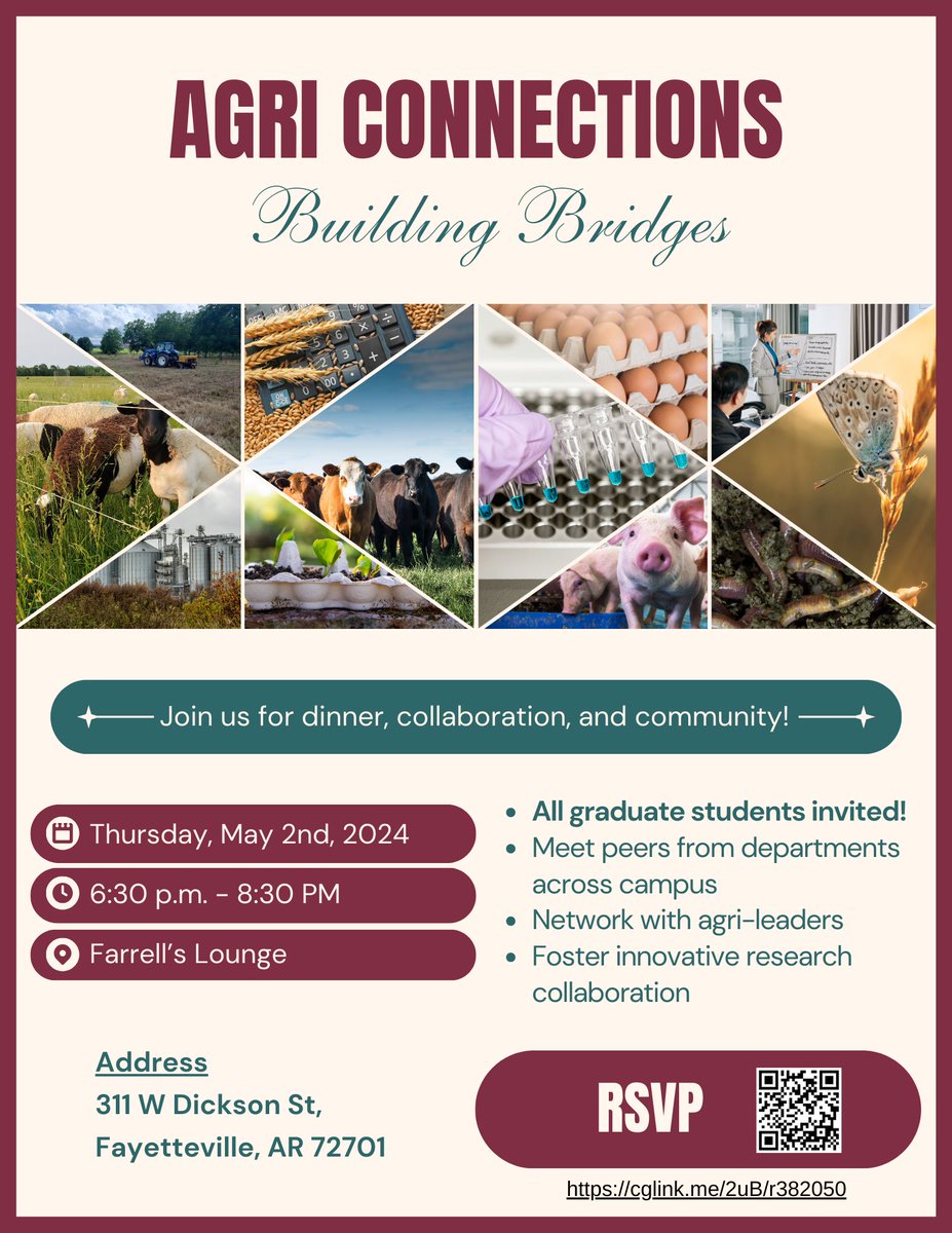 Grad students, Agri Connections event Thursday by GPSC offers chance to connect & network w/ fellow students, faculty, administrators & others looking for collaboration opportunities; RSVP for Thursday: cglink.me/2uB/r382050 #AgFoodLife