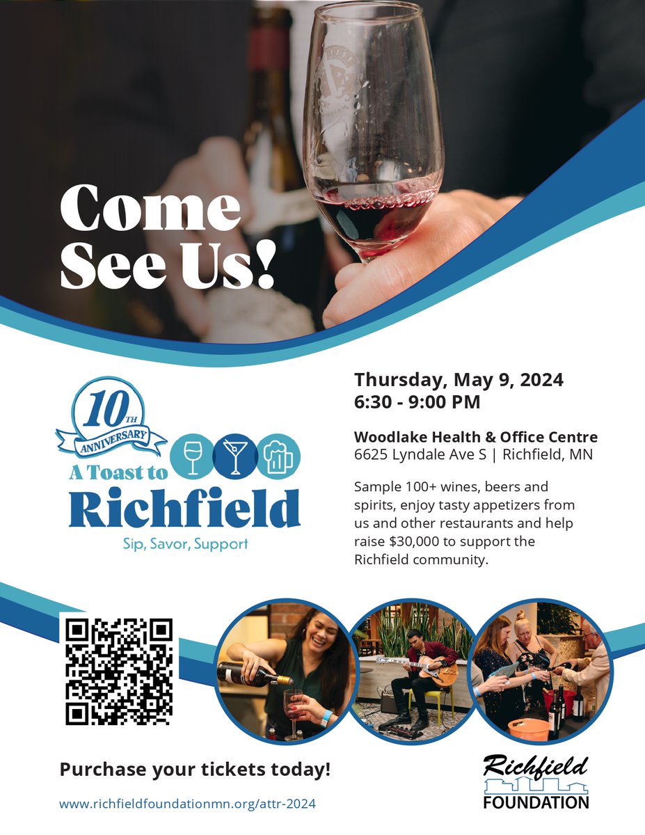 Join the 10th annual fundraiser on Thursday, May 9, 2024. 
richfieldfoundationmn.org/attr-2024
#community #communityfirst #together #support #realestate #realestateagent #realestateinvesting #richfield #richfieldmn #minnesota #kellerwilliams
