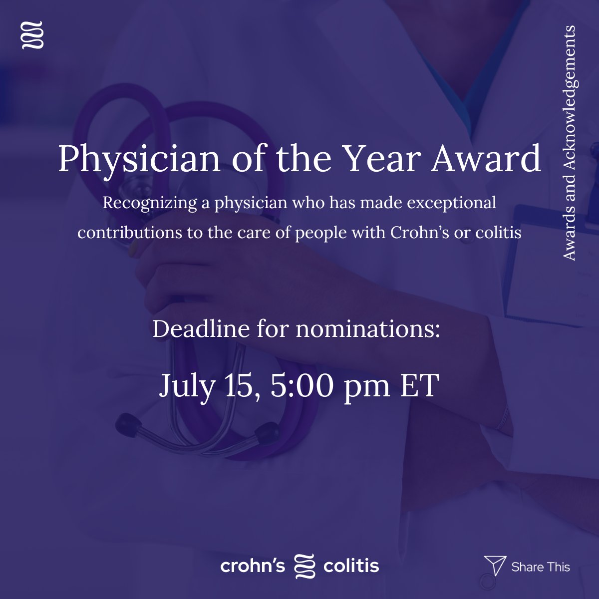 The Physician of the Year Award honours remarkable physicians who've made exceptional contributions and shown compassionate patient-centered care. Nominate a physician: bit.ly/POYA.    Deadline: July 15, 2024 - 5 PM ET