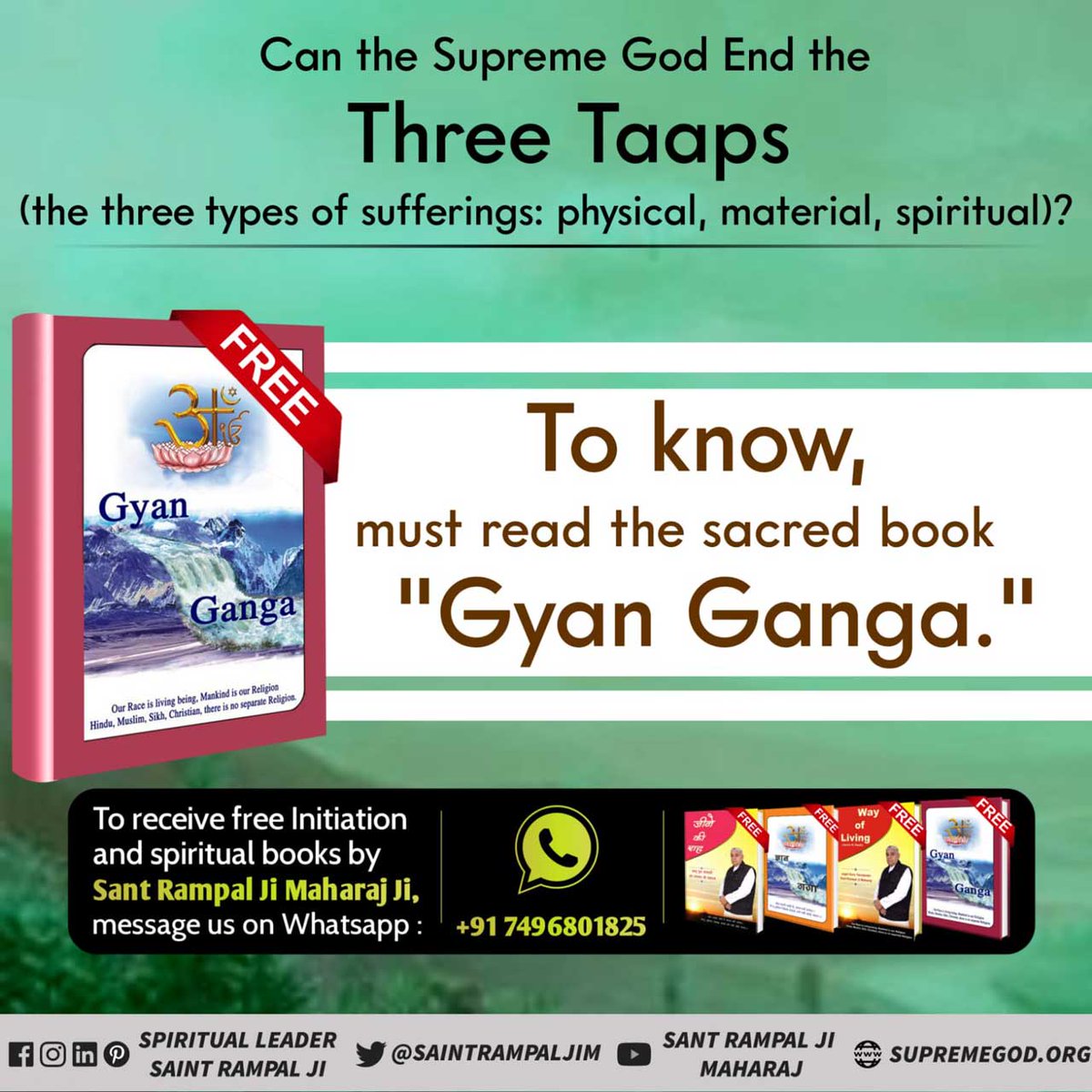 #GodNightWednesday Can the Supreme God End the THREE TAAPS (the three types of suffering; physical, material, spiritual? For More Information must read the previous book 'Gyan Ganga'' #wednesdaythought